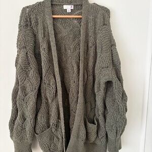 SO Olive Knit Cardigan